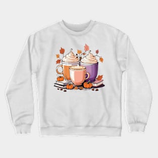 Pumpkin spice fall vibe pattern Crewneck Sweatshirt